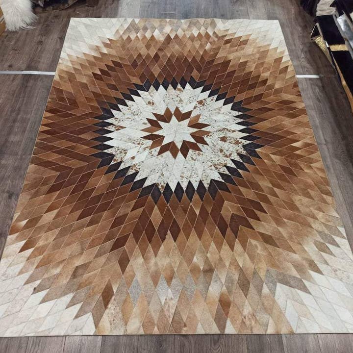 PIGMENTIFY - Wholesale Area Rug - Cowhide Rug Star Patchwork Premium Quality Leather