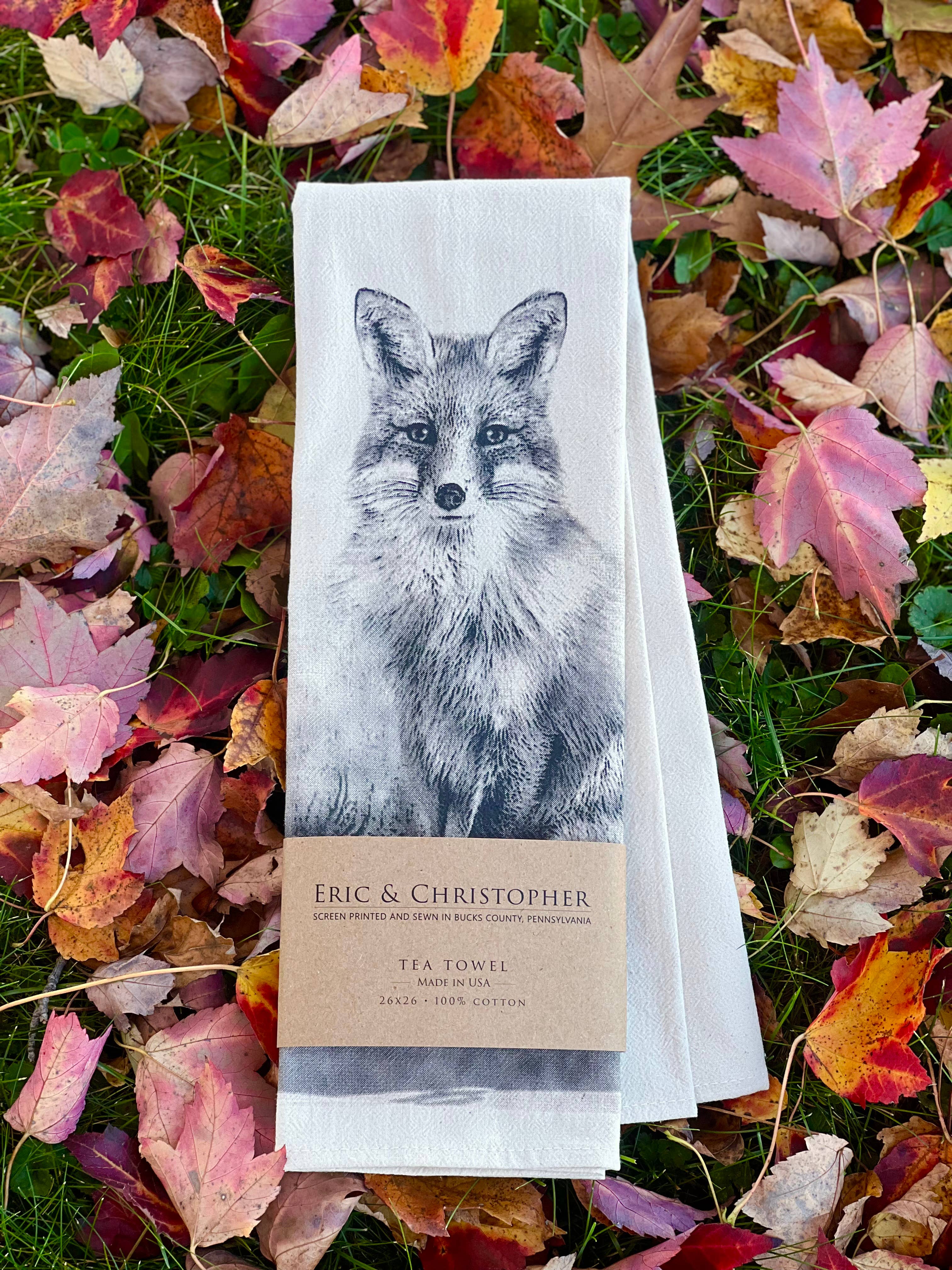 Eric & Christopher - Wholesale Tea Towel - American Woodlands Collective Fox Tea Towel3