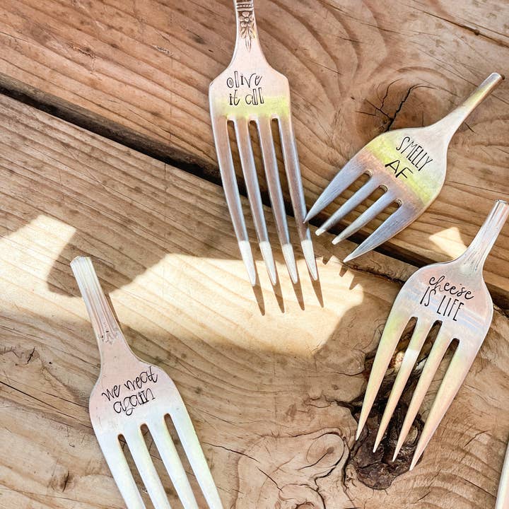 The Sassy Barn - Wholesale Cutlery set - Vintage Charcuterie Stamped Fork Set0