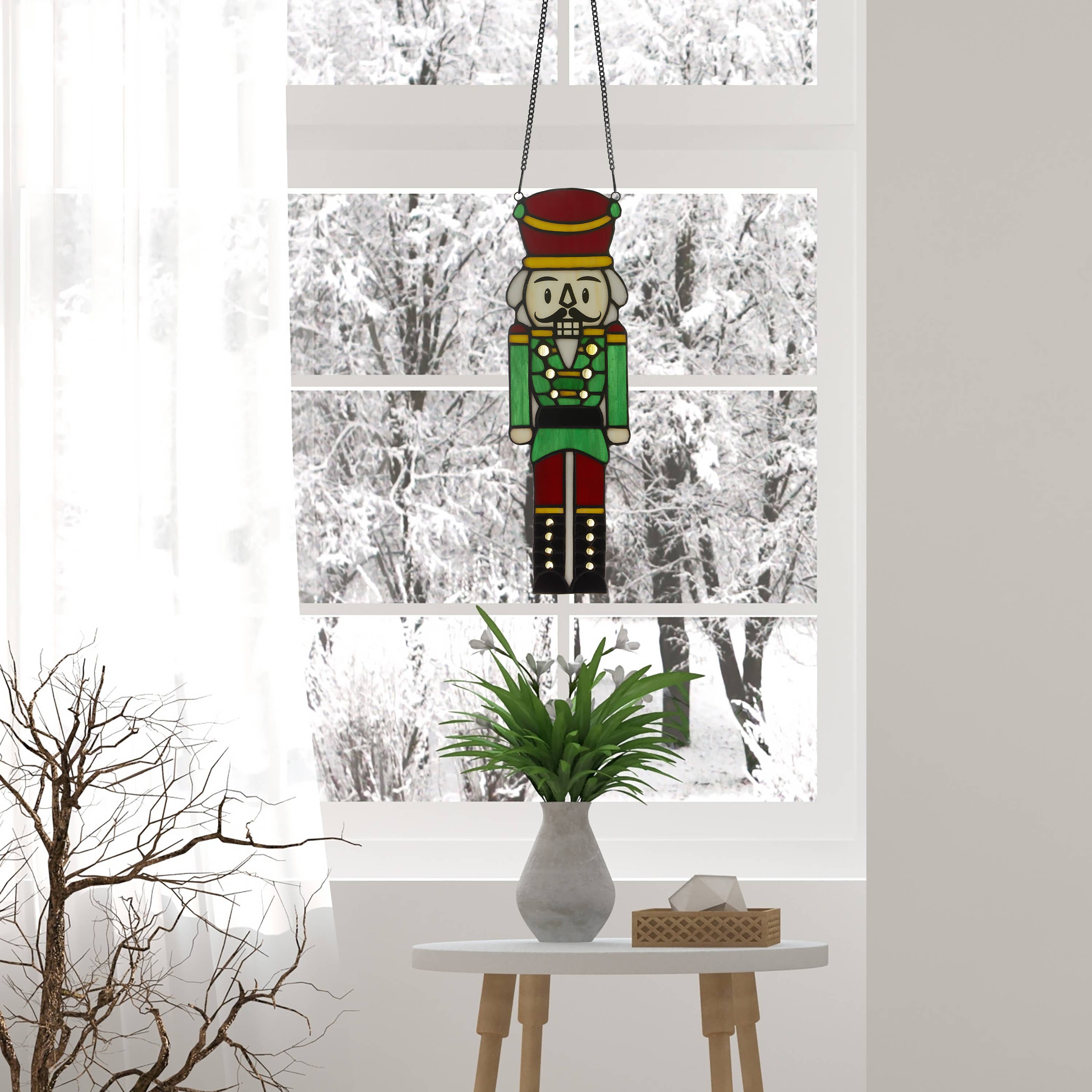River of Goods - Wholesale Suncatcher - 14"H Hans the Holiday Nutcracker Stained Glass Window Panel5