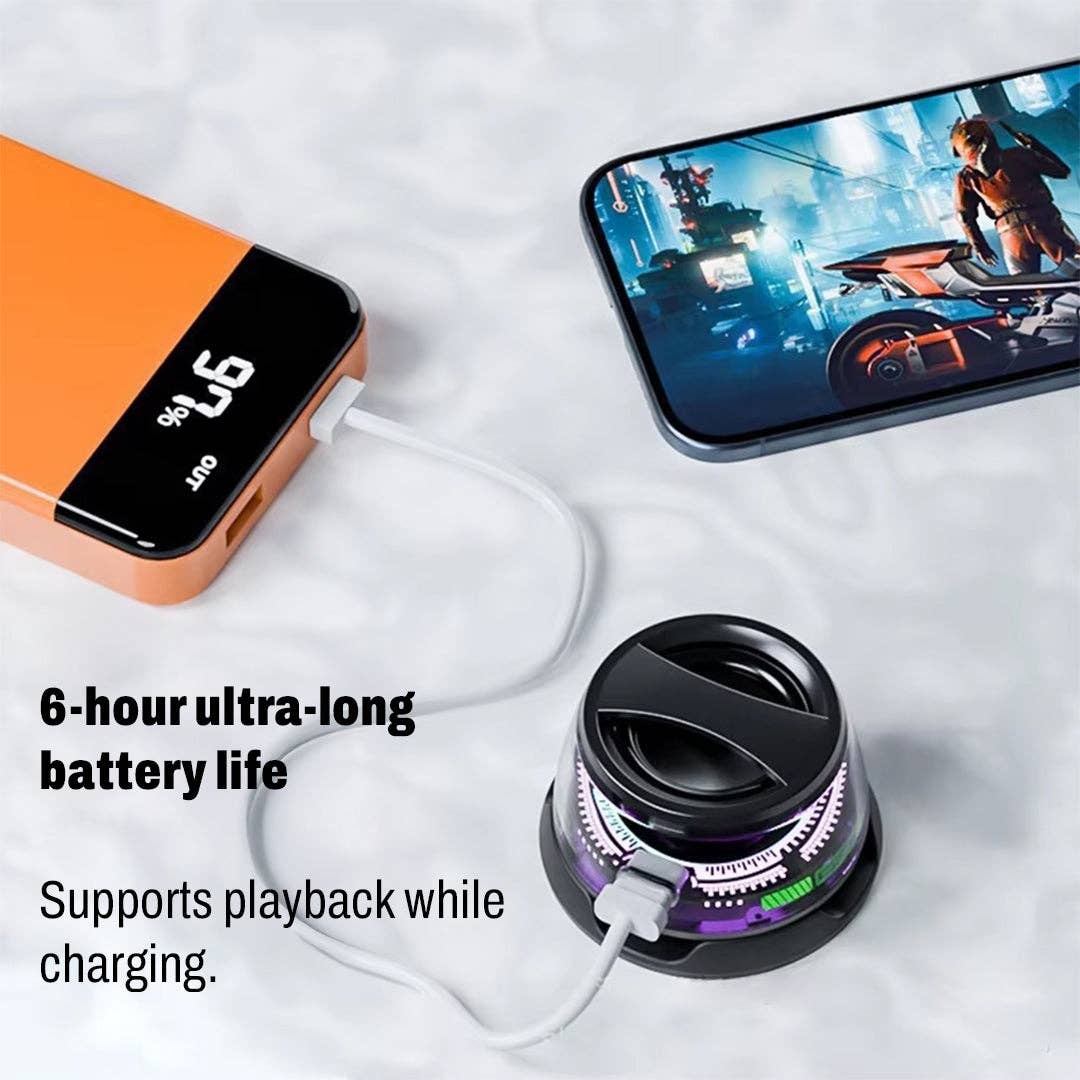 Mtistanbul LTD – Engroshandel Højtalere – Magnetisk Bluetooth-højttaler – 360° stereolyd, LED-lysdesign og magnetisk montering til smarte enheder2