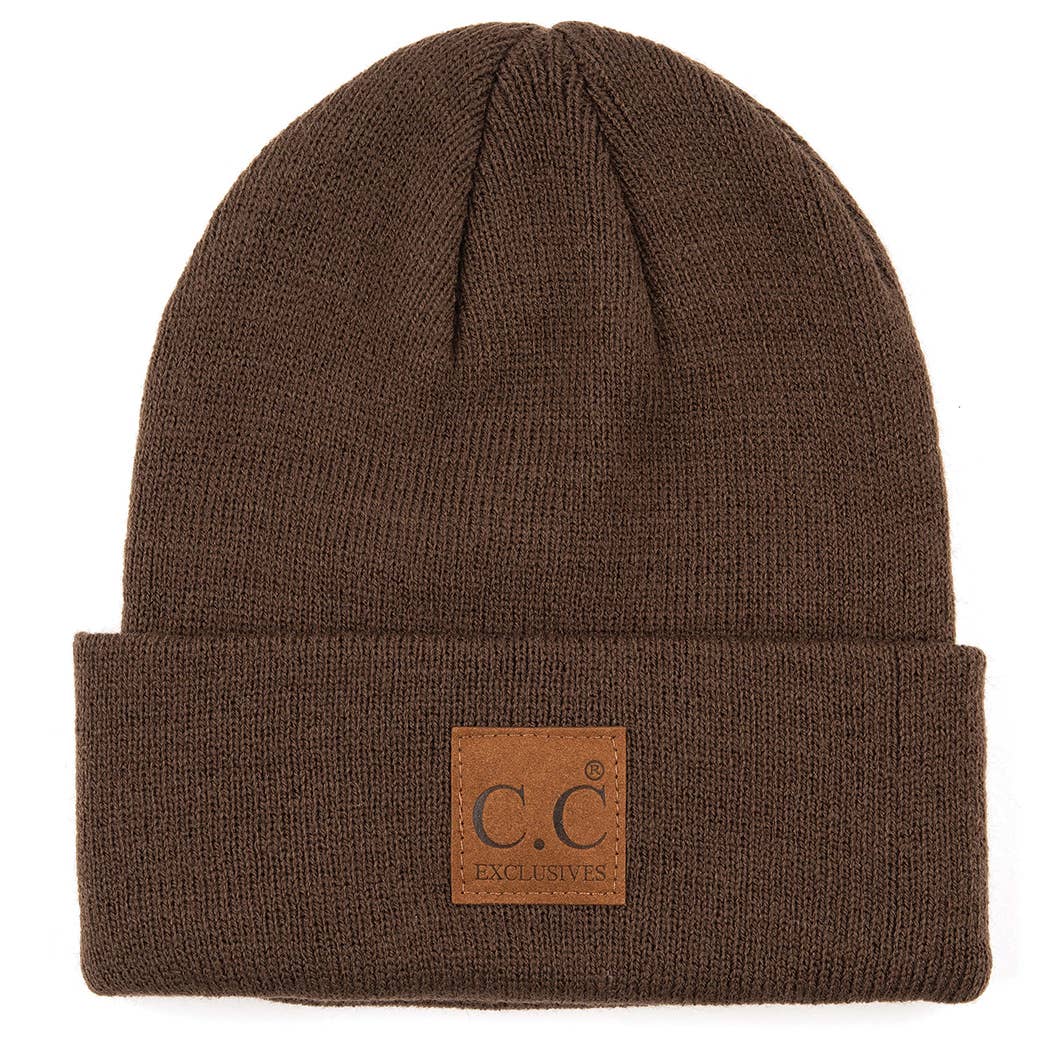 Fashion City - Wholesale Beanie - Unisex - Classic Beanie Hat with Suede Logo Patch2