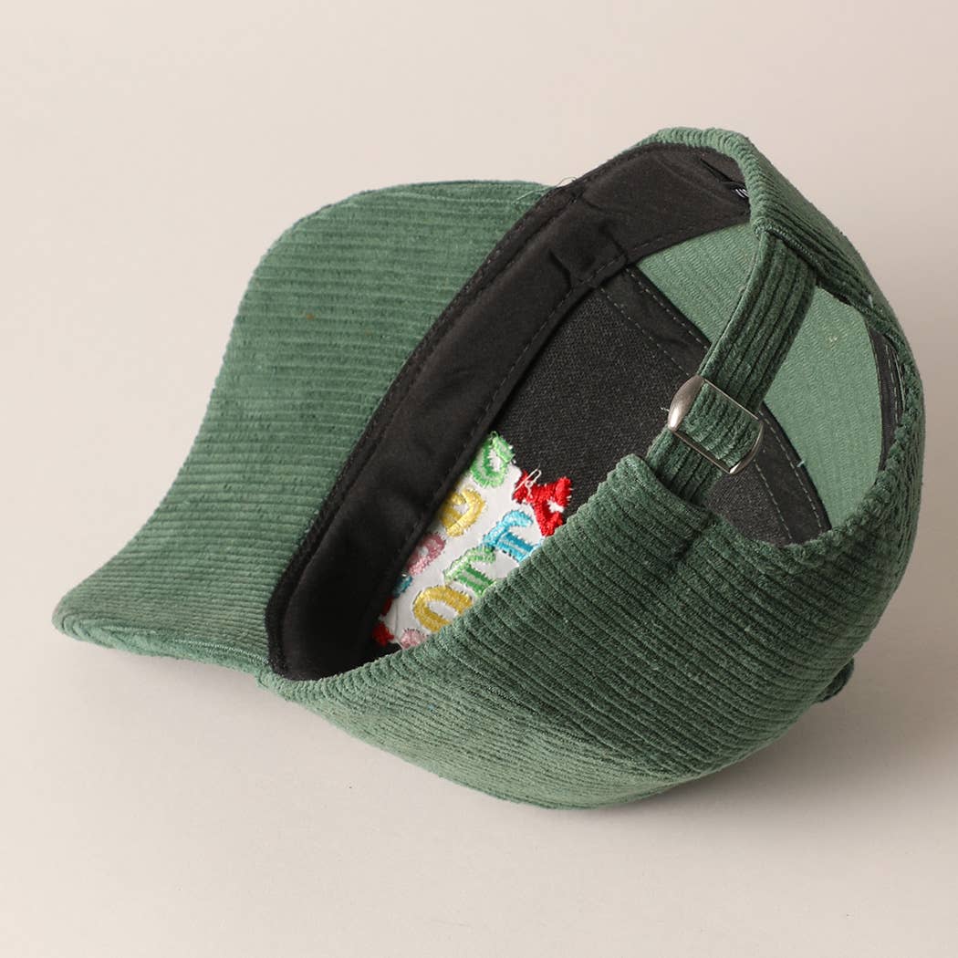 Fashion City - Wholesale Baseball Cap - Women's - Holly Jolly Vibes Embroidery Corduroy Cap19