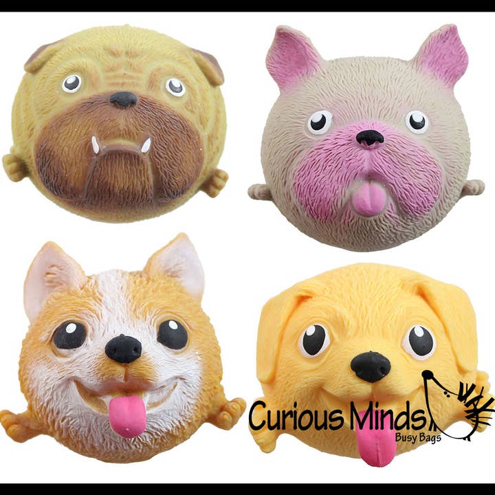 Curious Minds Toys - Wholesale Squishy Toy - Kids & Baby - 1 Cute Dog Soft Fluff Doh - Filled Squeeze Stress Balls  -