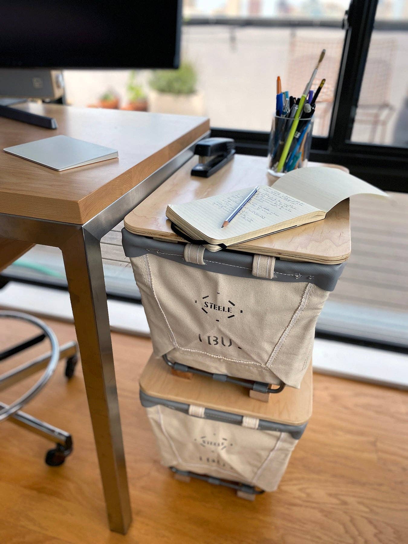 Steele Canvas Basket Corp. – wholesale Förvaringsbehållare – Rektangulärt trälock - 1 Bu.5