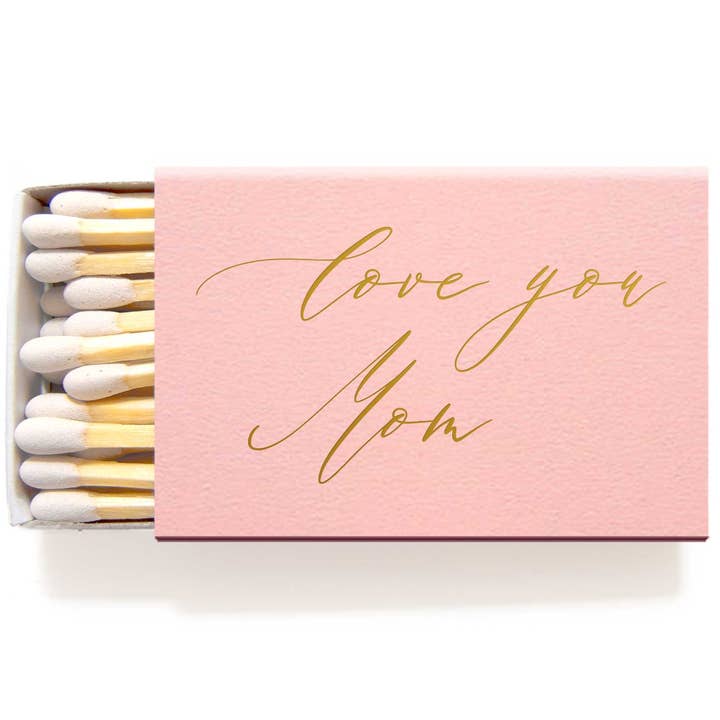 Love You Mom Matches Elegant Mother's Day Gift Matchbox Foil for wholesale by Tea and Becky
