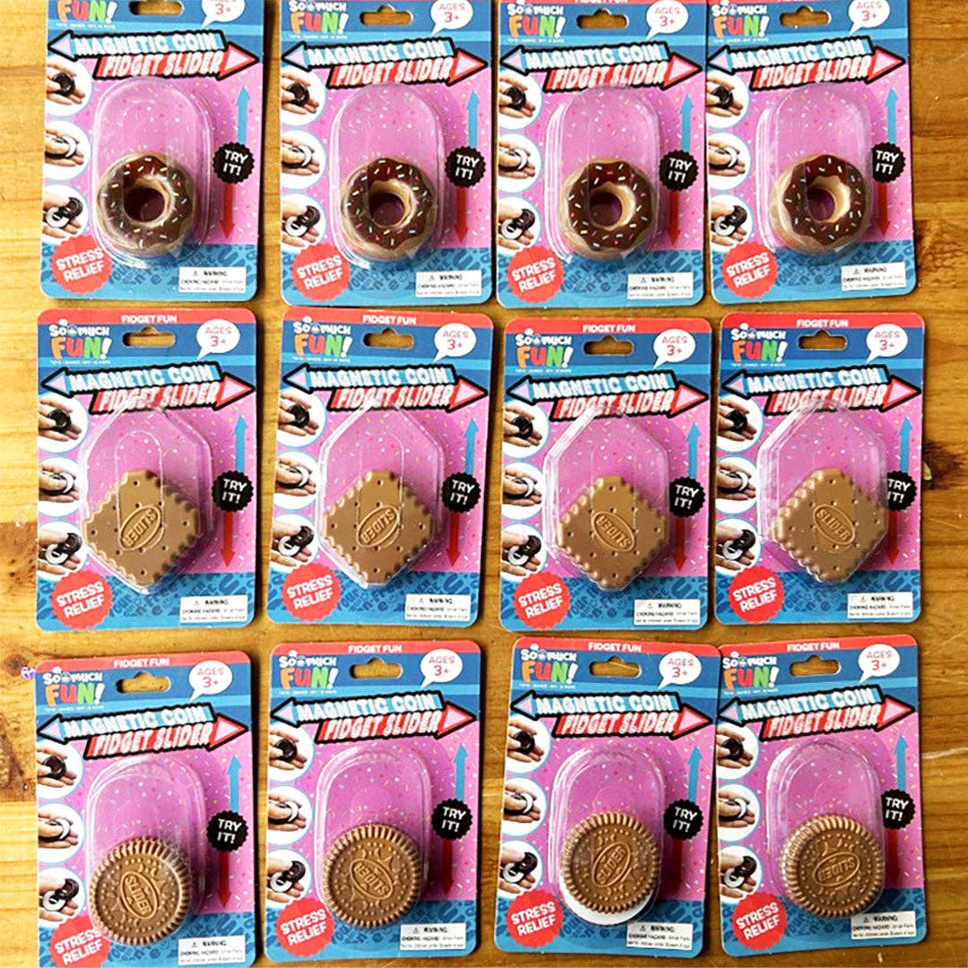 Novelty Brands - Wholesale Fidget Toy - Kids - So Much Fun! Magnetic Coin Fidget Slider Assortment - 12/Pk1