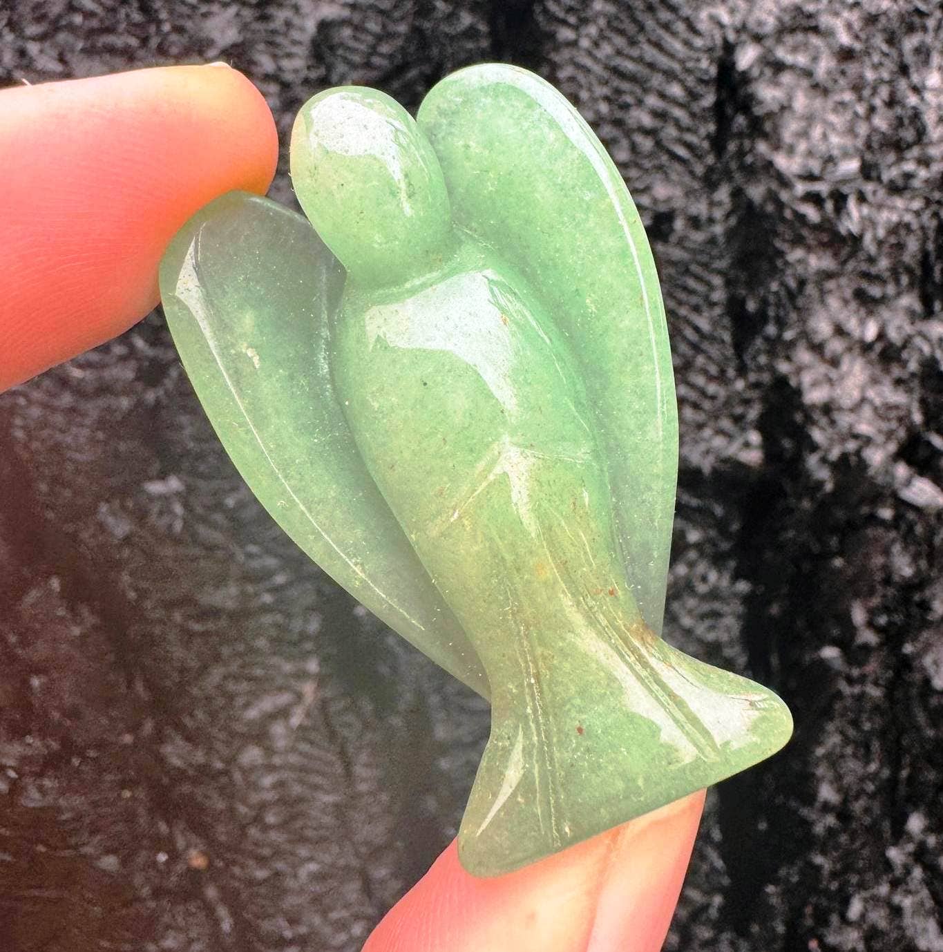 Elf Kendal Hippies – wholesale Spiritual stone/crystal – angel 3.5cm green aventurine 1.4inch crystal angel carved0