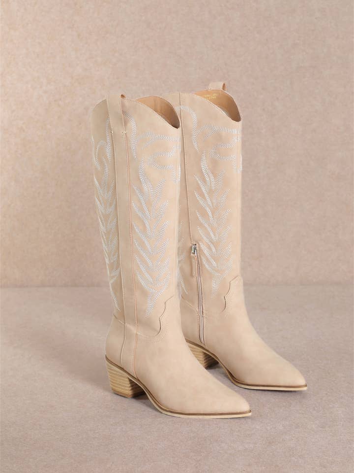 CCOCCI - Wholesale Cowboy Boots - Women's - INLAY EMBROIDERY DESIGN TALL WESTERN BOOTS
