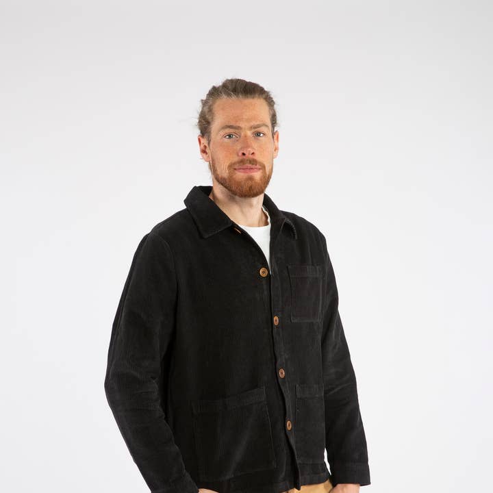 Corduroy Workwear Jacket black for wholesale by Matona