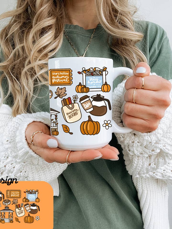 Caneca de Café de 15 oz do Luke's Fall Diner por atacado de The Sweet Starling Co