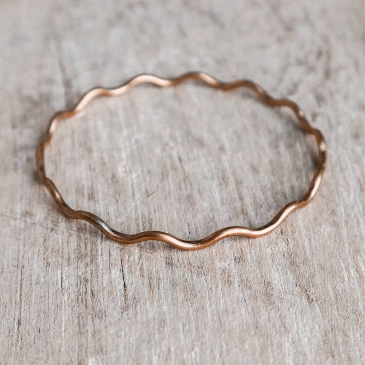 Essenshell - Wholesale Cuff Bracelet - Medium Bronze Wave Bracelet4