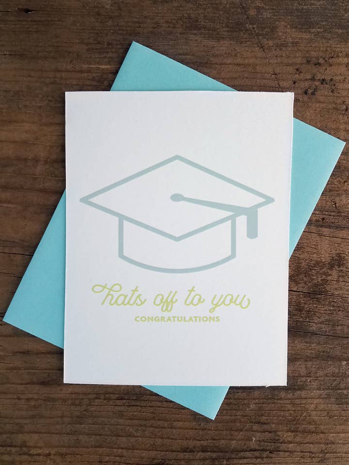 Hut ab an Dich Herzlichen Glückwunsch! Letterpress-Grußkarte für den Großhandel von Iron Leaf Press