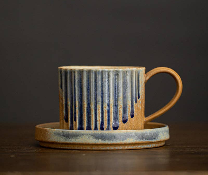 Gohobi （We cover U.S. import duties） - Wholesale Coffee Mug - Gohobi Japanese Style Ceramic Coffee Mug with Saucer Set 0073