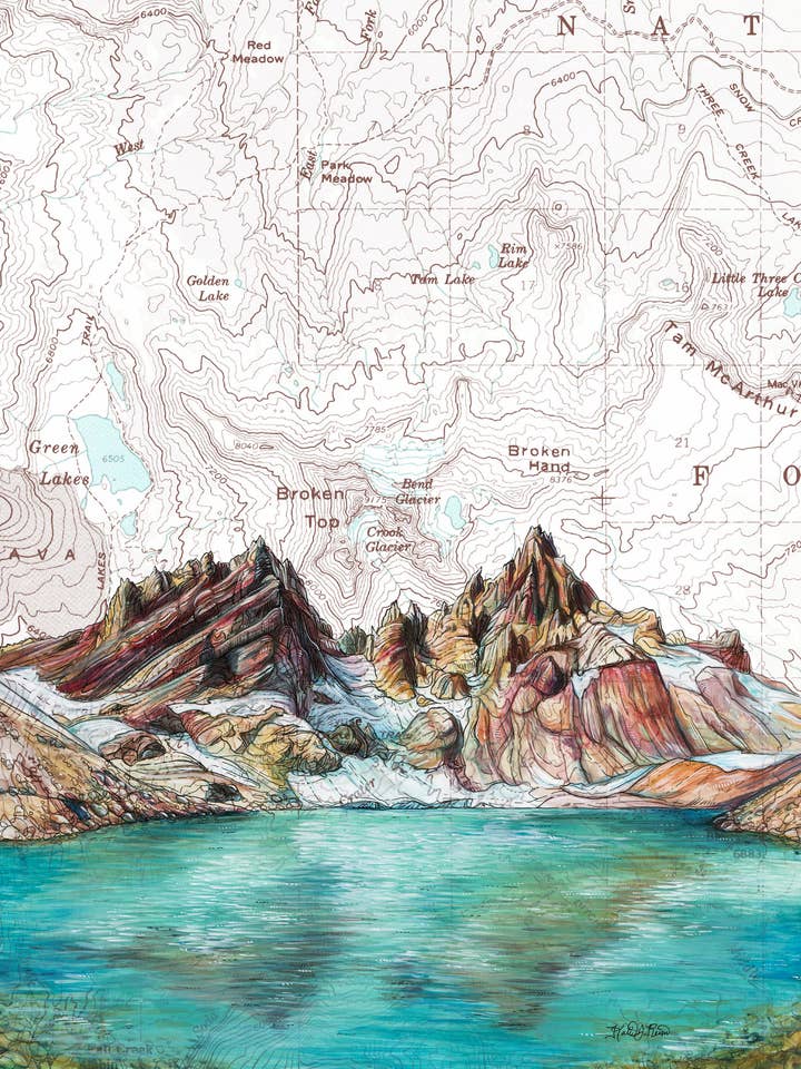 Broken Top Central Oregon Fine Art Matted Print for wholesale by Final Switchback by Katie Jeanne Reim