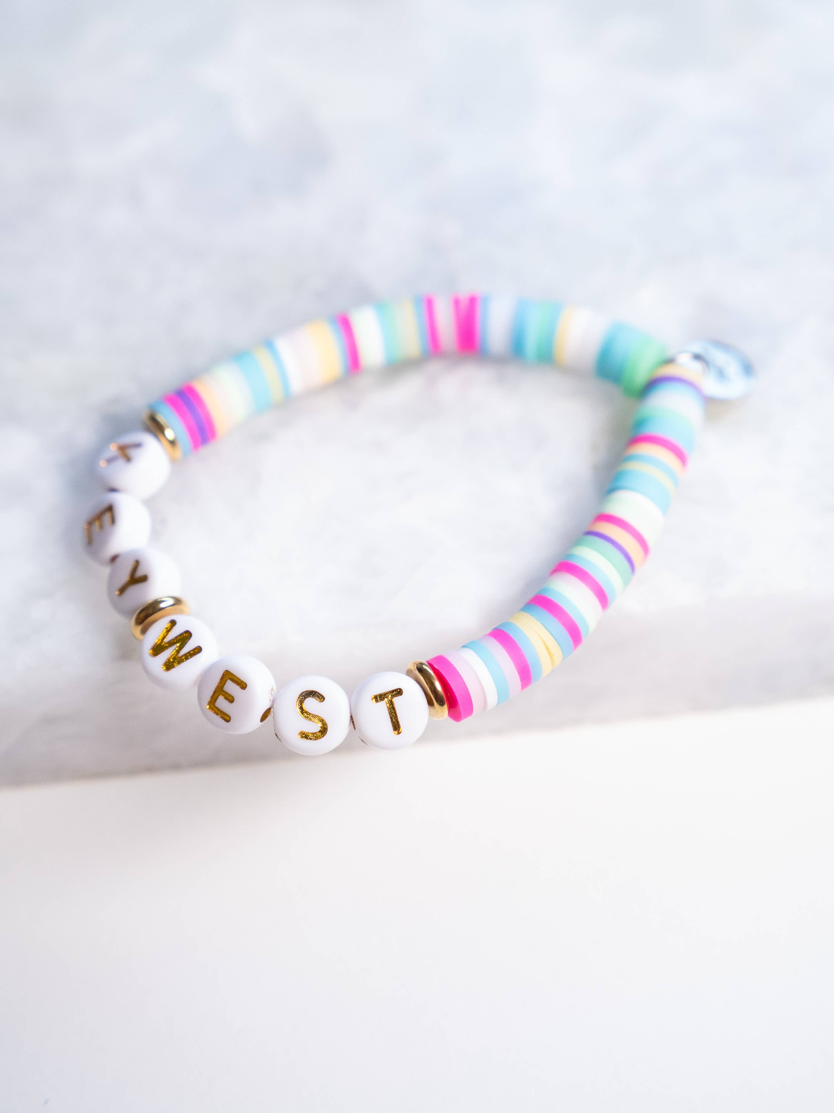 Haven - Wholesale Beaded Bracelet - Kids - Customizable Letter Bracelet - Polymer Clay - Kid Size8