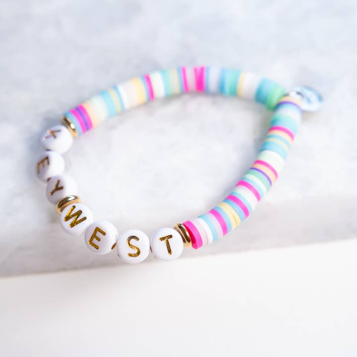 Haven - Wholesale Beaded Bracelet - Kids - Customizable Letter Bracelet - Polymer Clay - Kid Size8