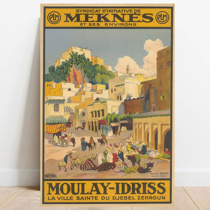 Vintage poster Meknes Morocco, Moulay Idriss — 1932 for wholesale by wallartgallery