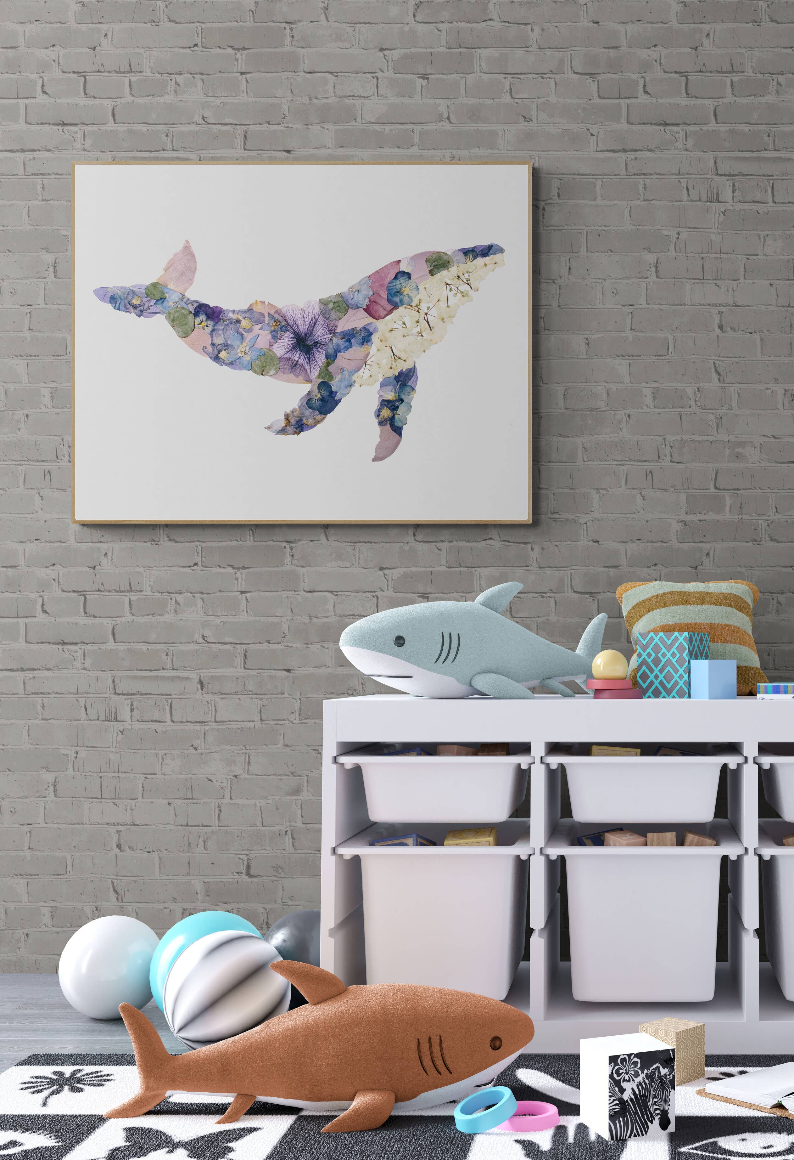 Oxeye Floral Co. - Wholesale Art Print - Humpback Whale Print | Pressed Flower Art5