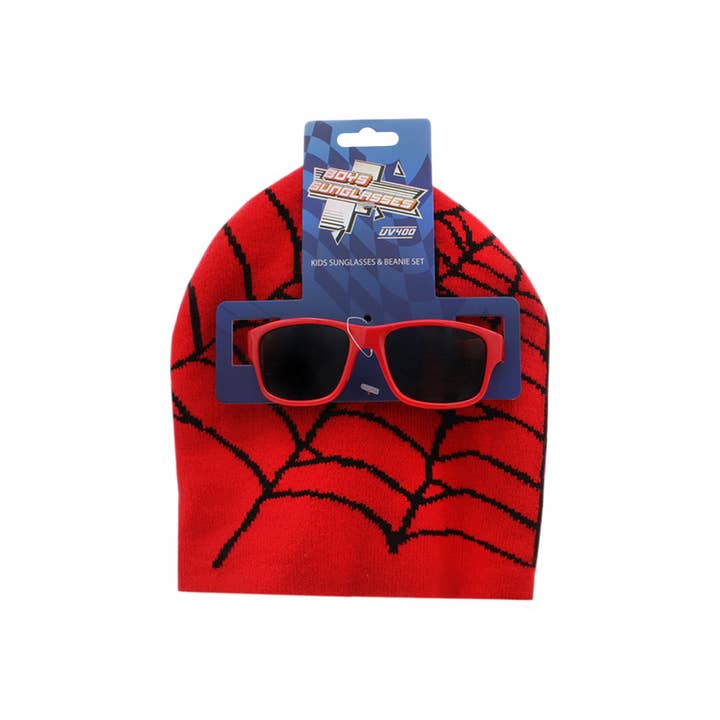 Shark Eyes, Inc - Wholesale Sunglasses - Kids - Kids Beanie with Sunglasses Spider Web Style Combo Set Boys