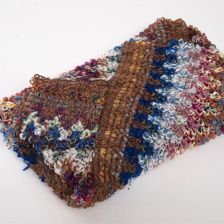 VIA FIORE - Wholesale Poncho - Women's - Multicolor Textured Knit Poncho with Fringe