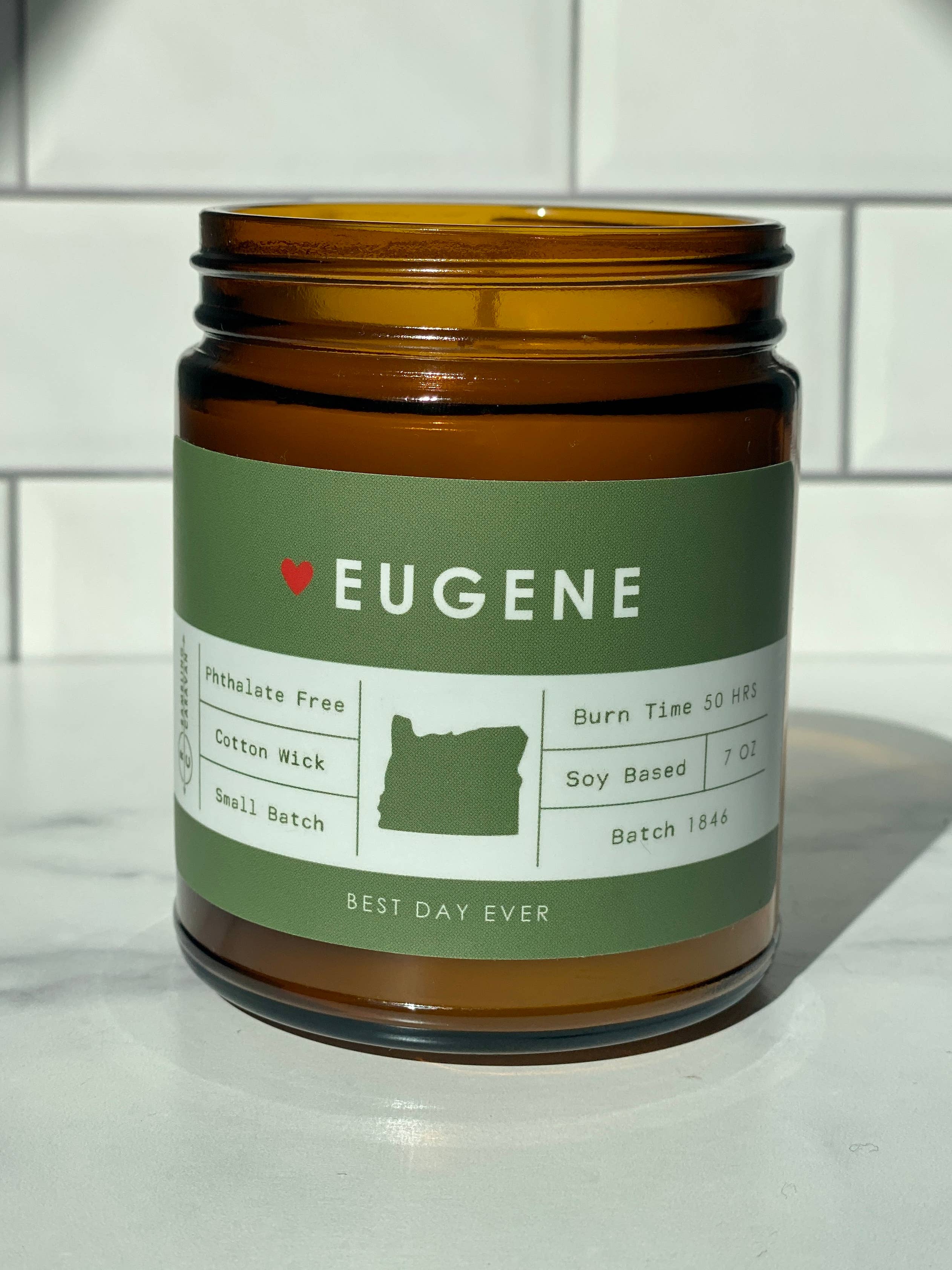 Forest Green White Eugene, OR Candle for wholesale on Faire1