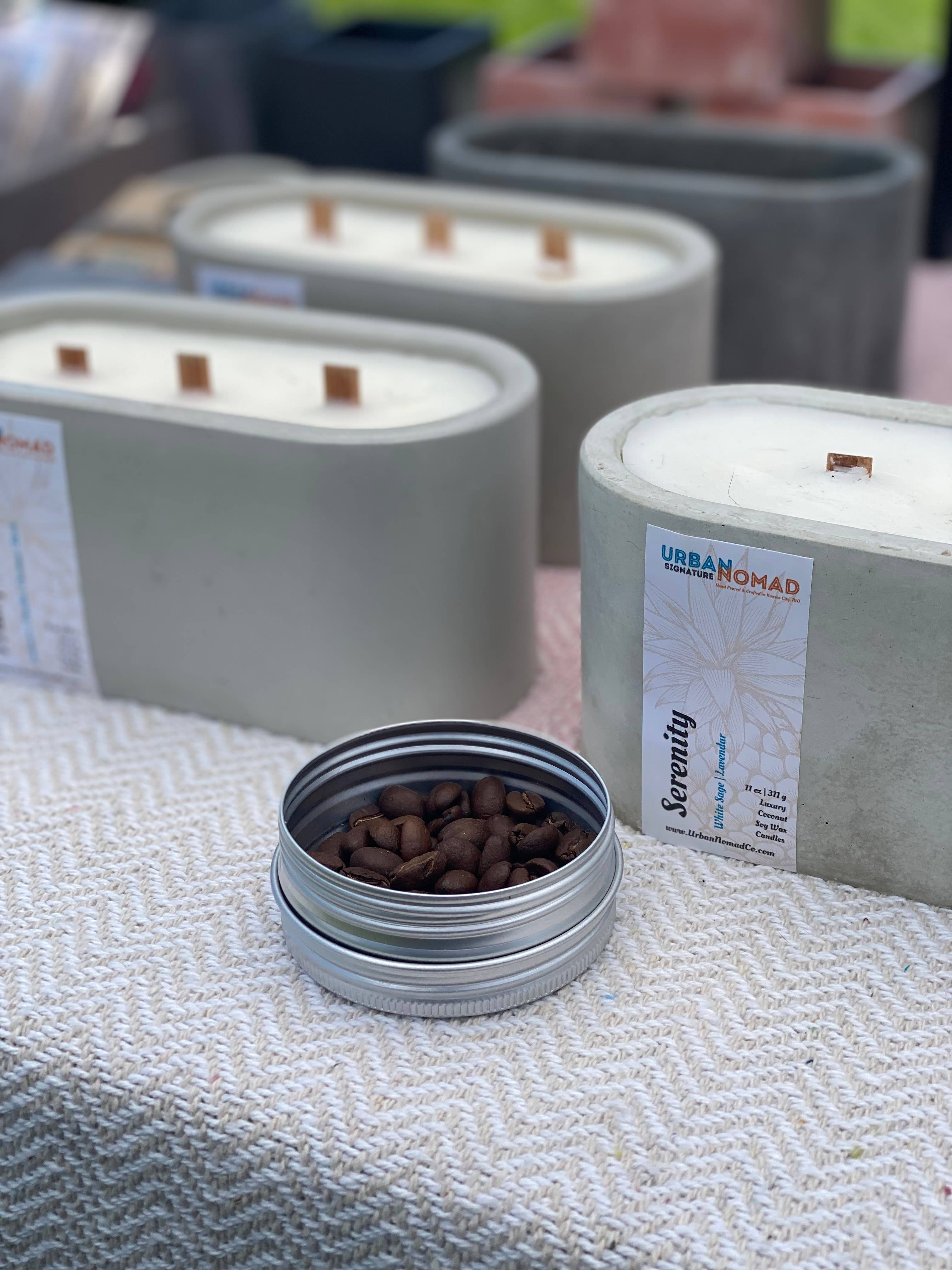 Urban Nomad - Wholesale Jar/Filled Candle - Serenity | Luxury Coconut Soy Concrete Candle0