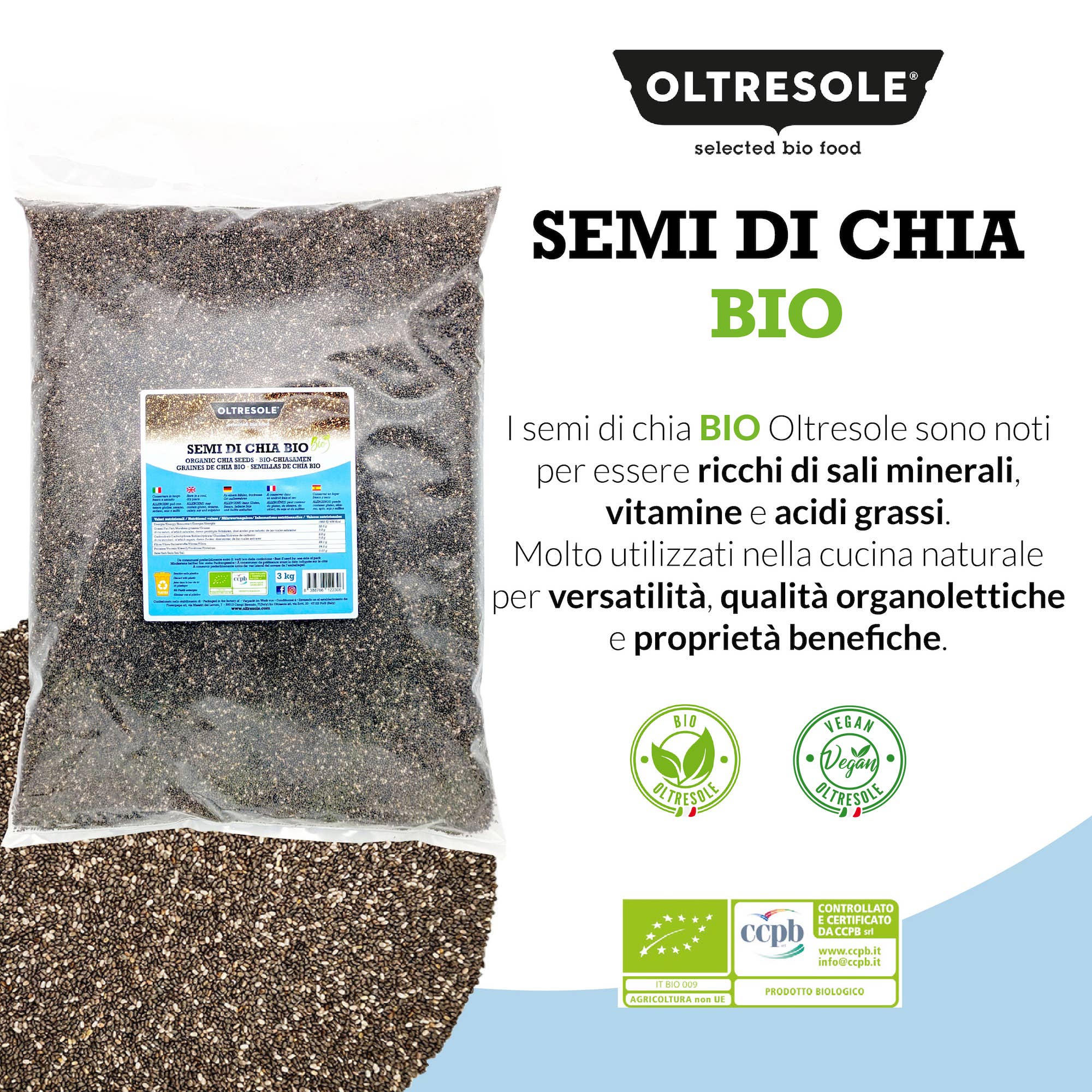 Oltresole – wholesale Frö/Kärnor – EKOLOGISKA CHIAFRÖN 3 kg4