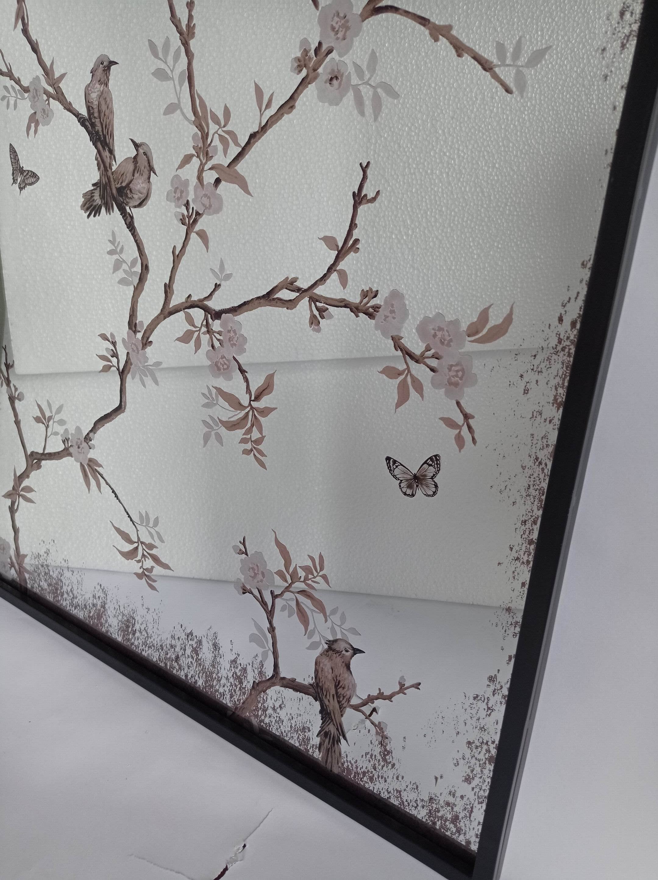 Originals International Ltd - Wholesale Muurspiegel - Gebogen Bovenspiegel met Vogels & Bloesems3