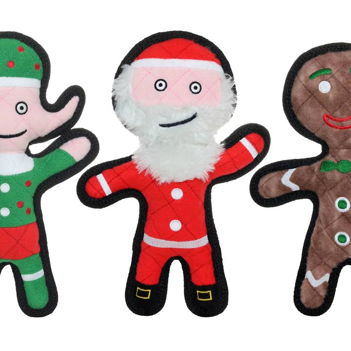 Tuffy Dog Toys - VIP Products - Vente Jouet couineur – chien - Jouet de Noël pour chien Tuffy Gingerbread Man, durable et couinant6