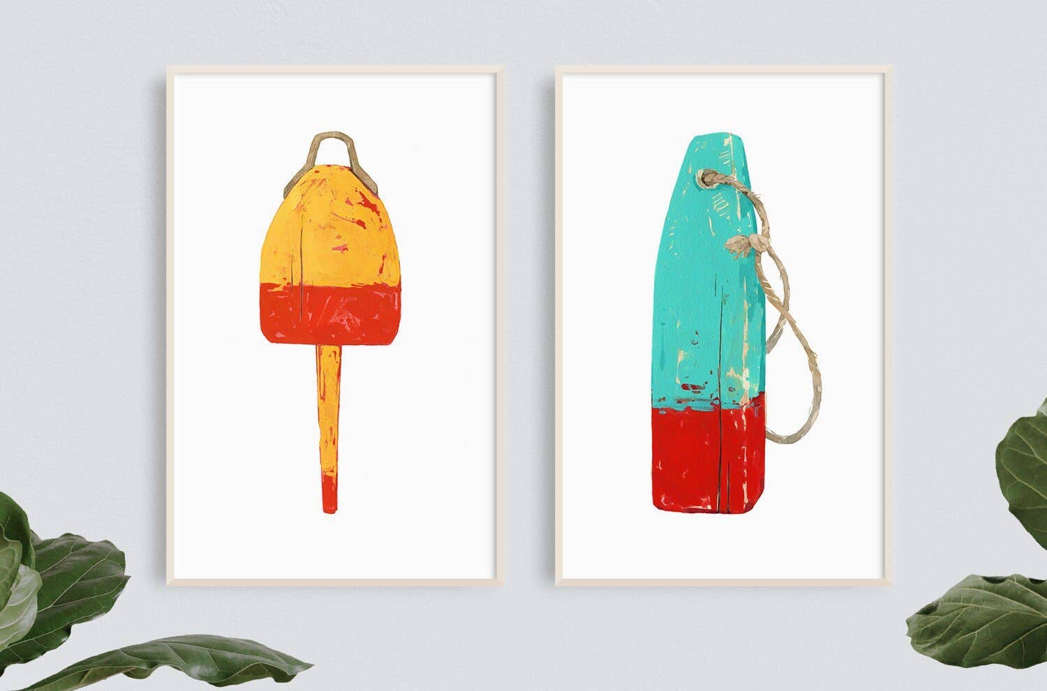 Studio Tuesday - Wholesale Art Print - Lobster Buoy Nautical Print, Large Buoy Yellow and Red1
