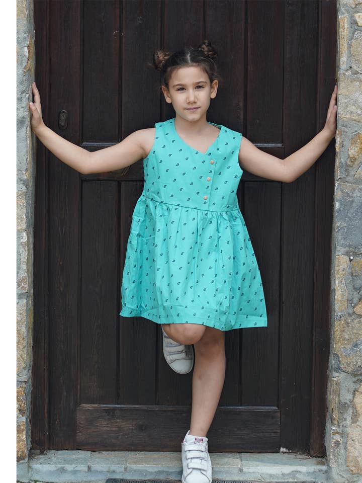 Robe turquoise pour fille pour la vente par Kalimera Clothing Athens