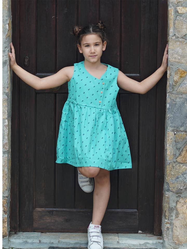 Robe turquoise pour fille pour la vente par Kalimera Clothing Athens