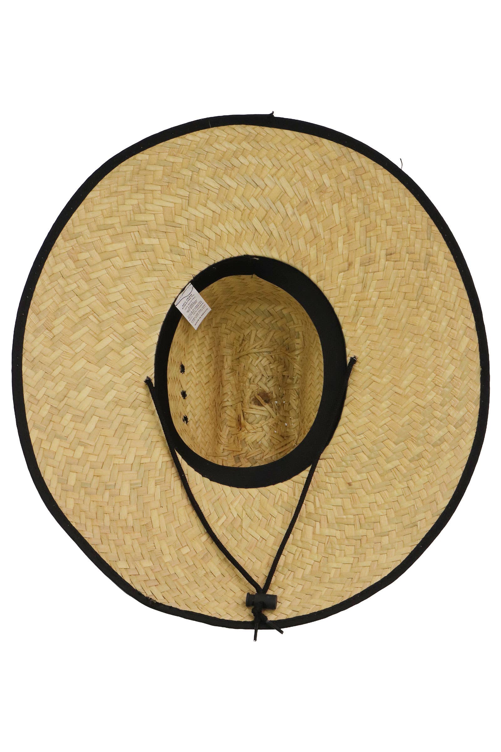 NATURAL BLACK Puerto Rico Flag Eyeleted Straw Lifeguard Hat for wholesale on Faire3