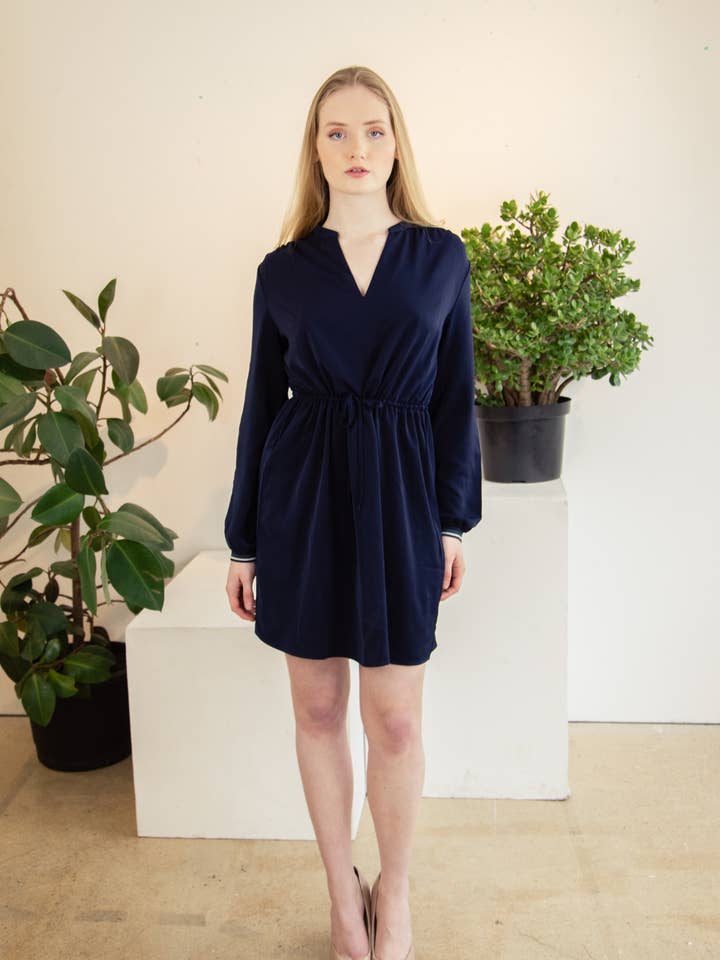 V-Neck Blouse, Black for wholesale by Madia & Matilda