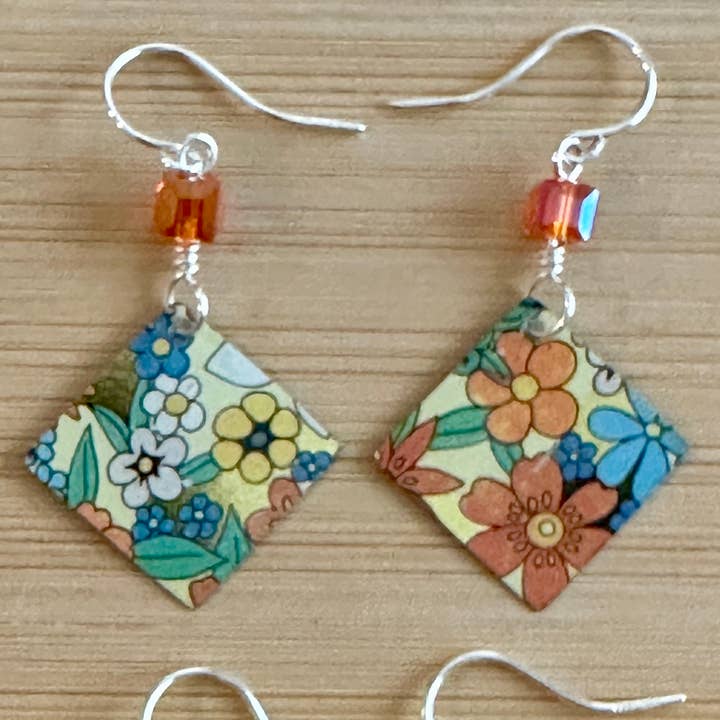 TTE Designs - Wholesale Dangle Earrings - Flower Power Vintage Tin Earring Collection