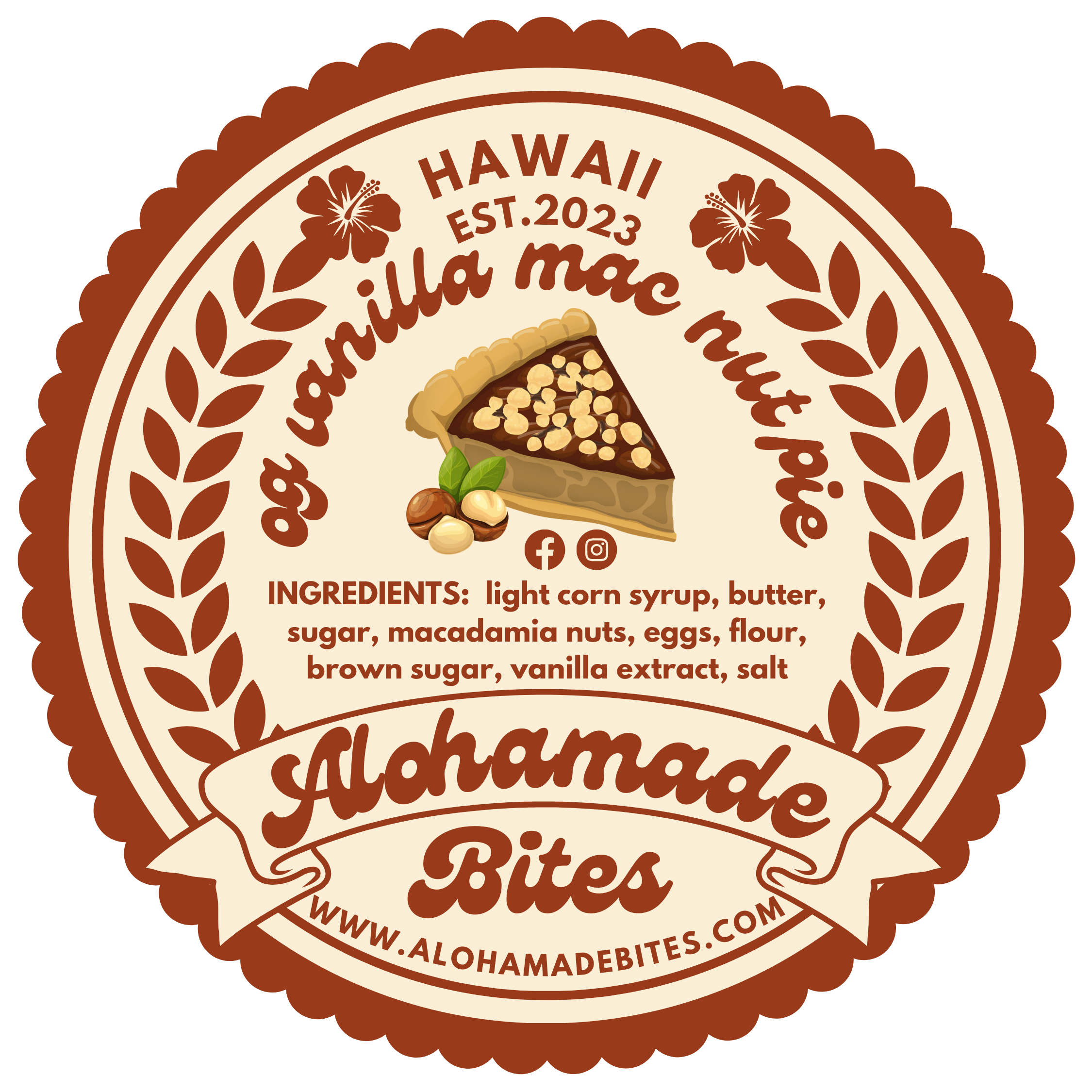 AlohaMade Bites - Wholesale Pie - Hawaiian O.G. Vanilla Macadamia Nut Pie - Made In Hawaii1