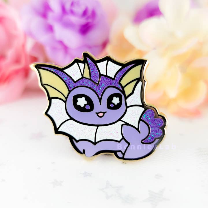 Bonnies Lab - Wholesale Lapel Pin/Button - Chibi Shiny Vaporeon Enamel Pin