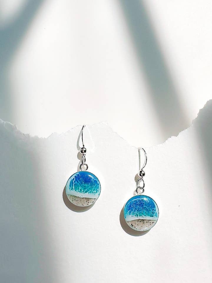 “Solace of the Sea” Mini Sterling Silver Earrings for wholesale by Northern Tides Studio