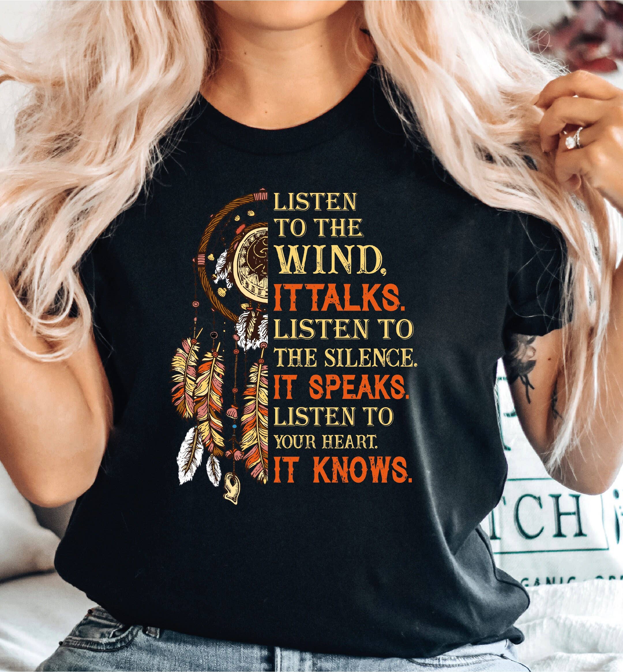 MAYA TX - Wholesale Screen Printed T-Shirt - Women's - Native American Shirt,Indian Proverb T-shirt X0860