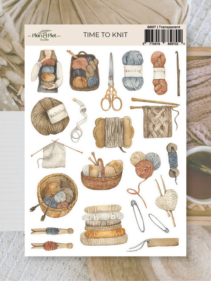 Time to knit | Stickers pour la vente par Plan & Plot Studio