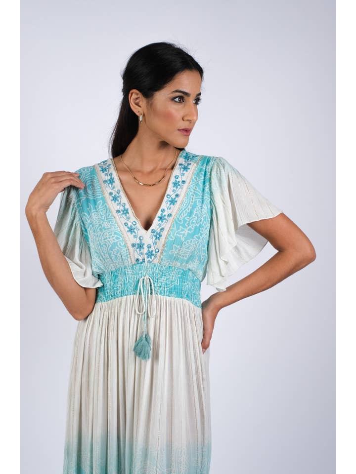 Sacred Threads - Wholesale Dress - Women's - Blue Ombre Enchanting Summer Maxi Dress