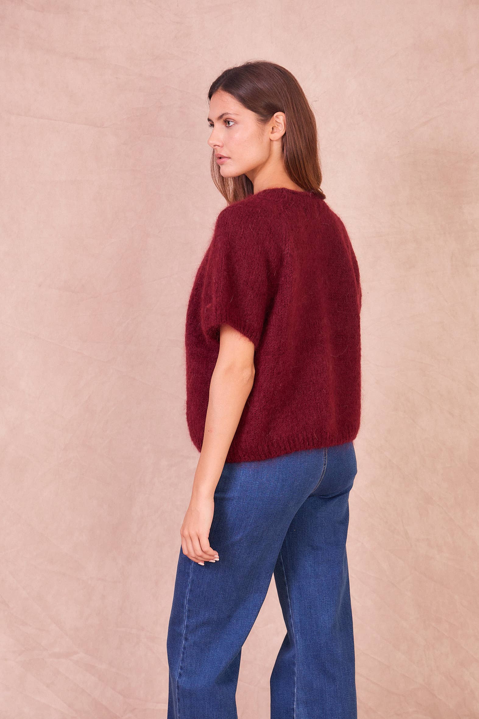 Calie Paris - Wholesale Knit Sweater - Women's - Short-Sleeve Mohair Blend Sweater15