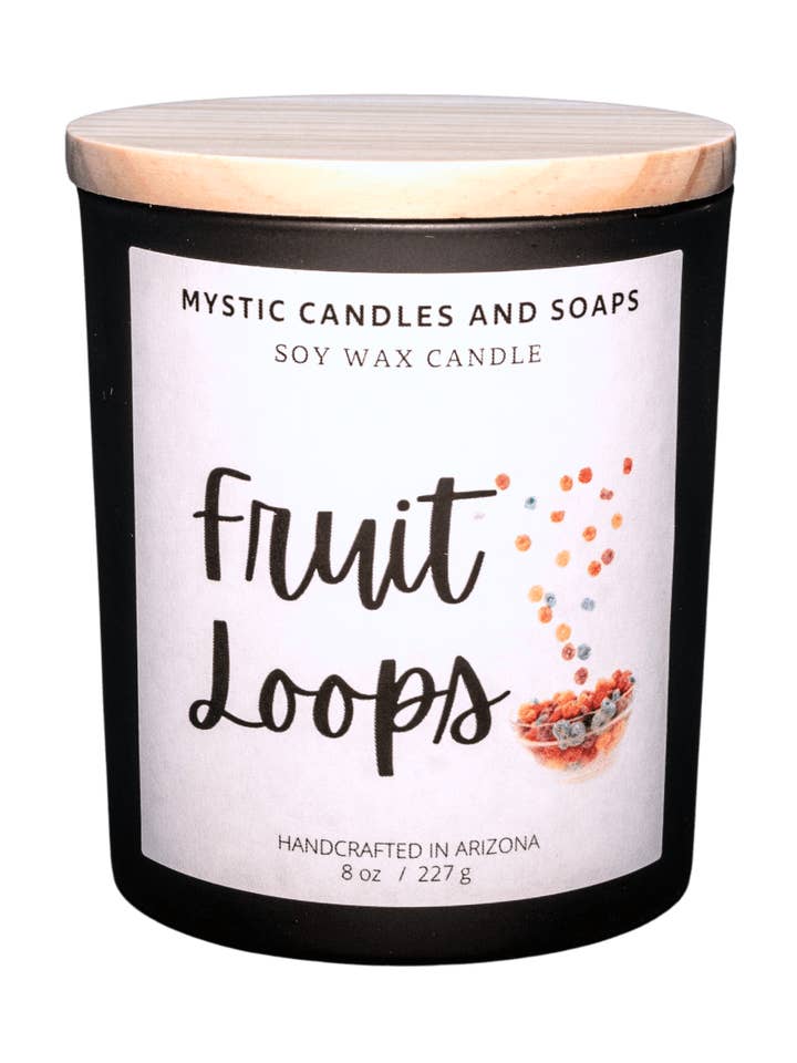 Fruity Loops Highly Scented Handcrafted Soy Wax Candle for wholesale by Mystic Candles