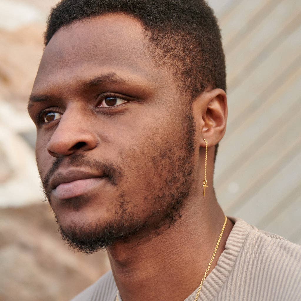 ZOE HOOP – wholesale Hängande örhängen – Örhänge kille: The Shepherd's Cross earring2