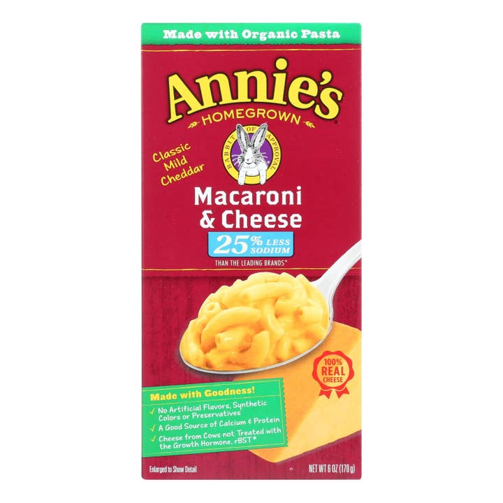 Everyday Supply Co - Wholesale Pasta - Annie's Low Sodium Mac & Cheese, 12-Pack, 6 Oz Each