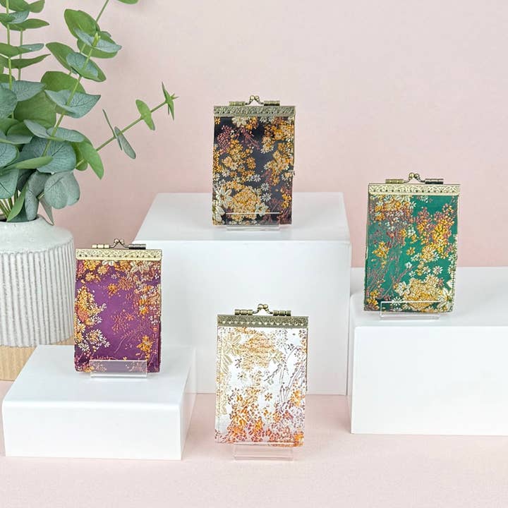 Cathayana - Wholesale Card Holder - Women's - Brocade Small Floral Pattern Card Holder with RFID