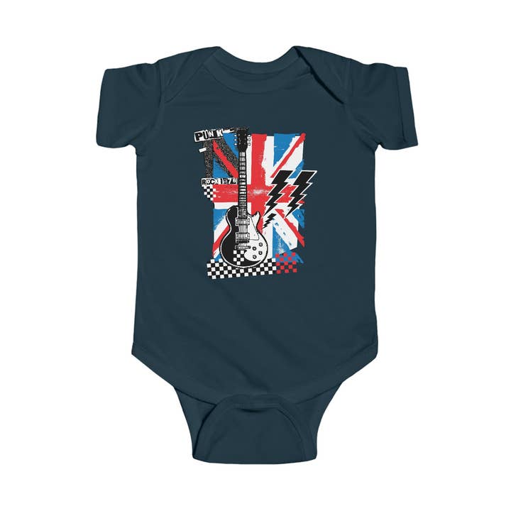 BRIT ROCK - Infant Fine Jersey Bodysuit for wholesale by Ragtop Kids