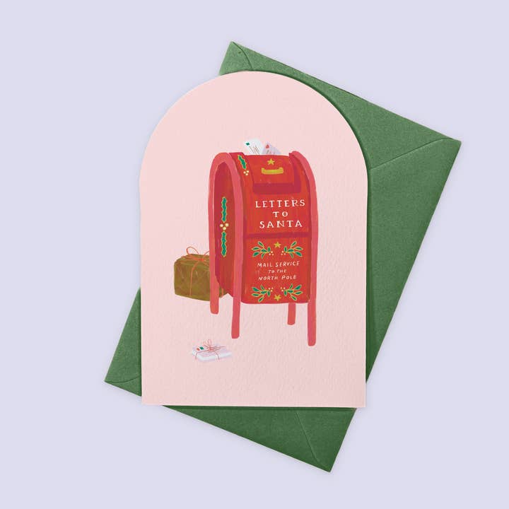 Sweet Christmas Card | Letters to Santa Holiday Card for wholesale by Vero Illustrates Art Prints and Greeting Cards