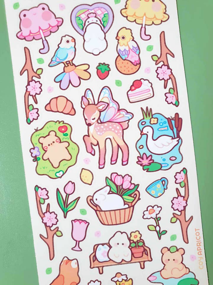 Picnic at the Pond Sticker Sheet for wholesale by Coy Apricot
